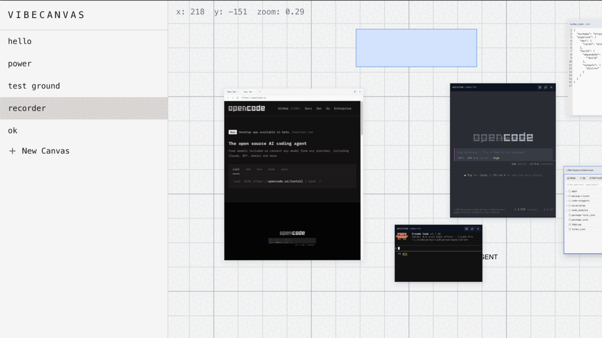 Vibecanvas product preview